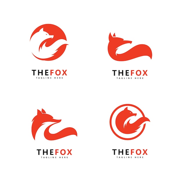 Fox logo icon design vector template