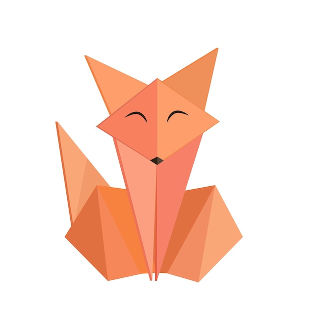 Fox-logo in origami-stijl. origami vos.