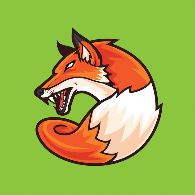 Vector fox logo mascot agressief