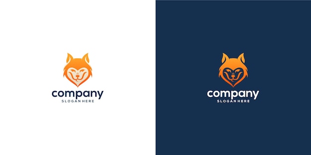 Fox-logo met liefdesconcept