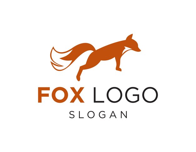 Fox logo ontwerp gemaakt met behulp van de Corel Draw 2018 applicatie met een witte achtergrond