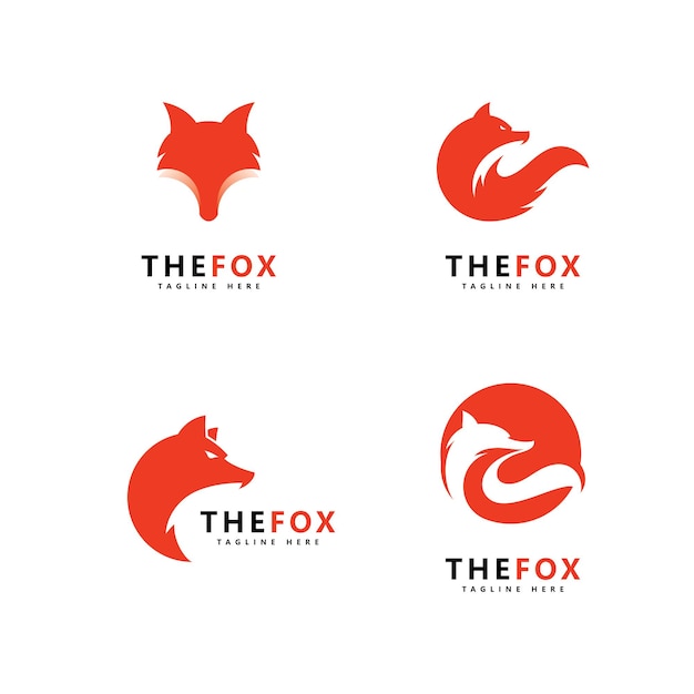 Fox logo pictogram vector ontwerpsjabloon