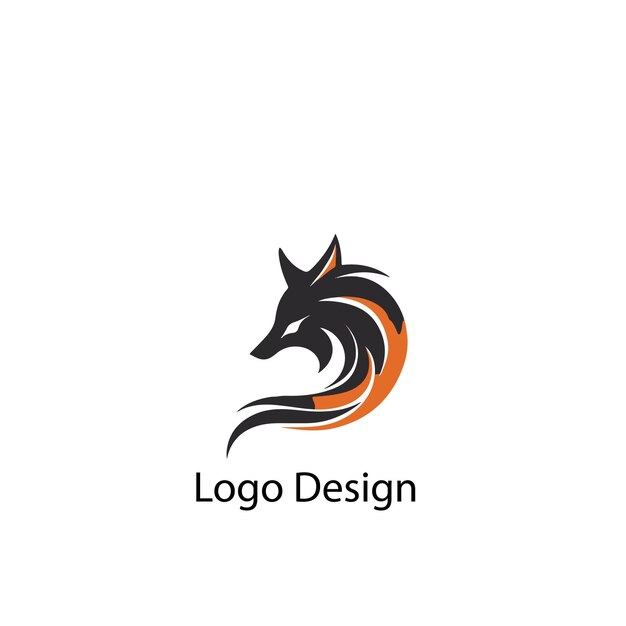 fox logo simple flat icon on white background