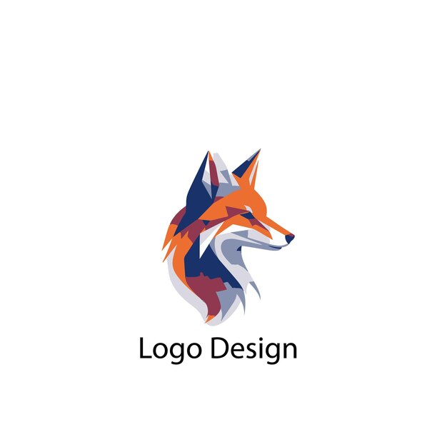 fox logo simple flat icon on white background