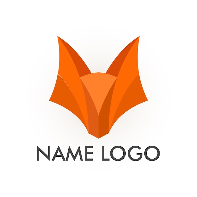 Fox logo template. Origami, material design