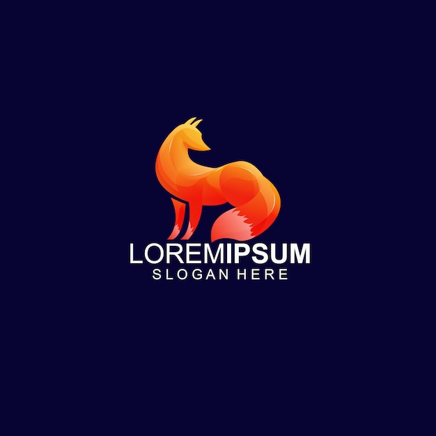 Шаблон логотипа fox