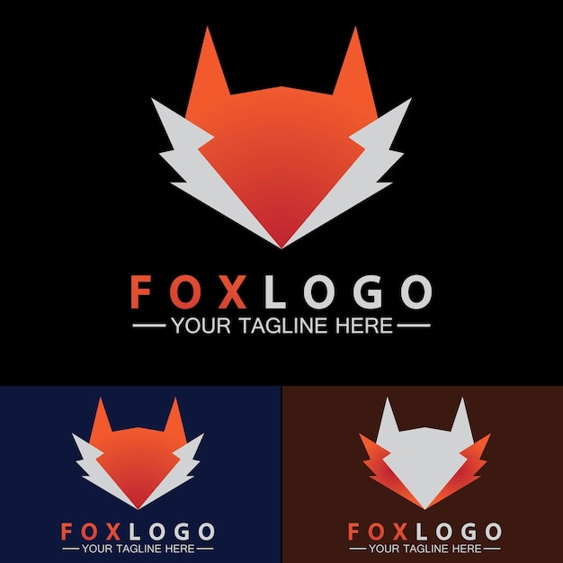 Logo fox modello di disegno di illustrazione vettoriale