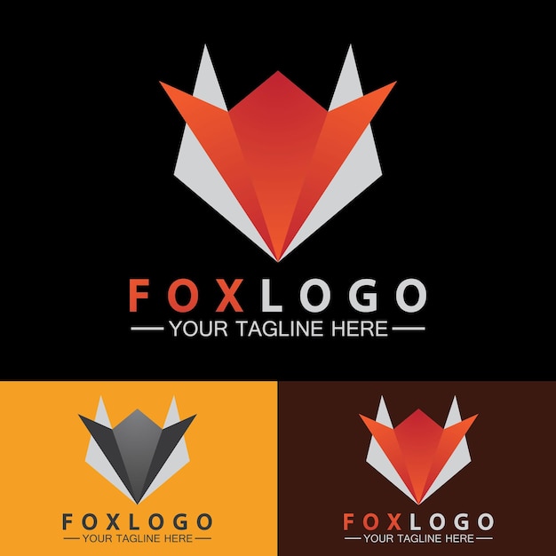 Vettore logo fox modello di disegno di illustrazione vettoriale