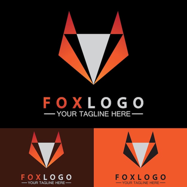 Logo fox modello di disegno di illustrazione vettoriale