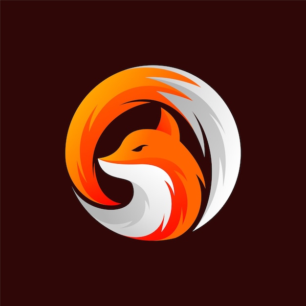 Logo fox con concetto di cerchio