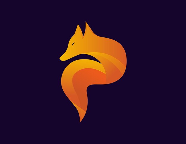 Premium Vector | Fox logo with dark background 3d fox logo