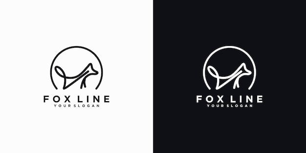 Fox logo with minimalist line art,logo reference for business