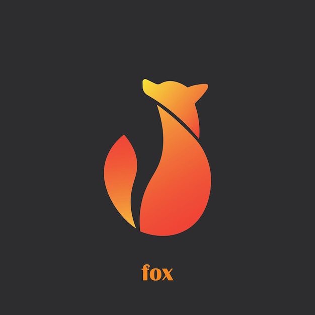 fox logo with orange colorfox vector illustration