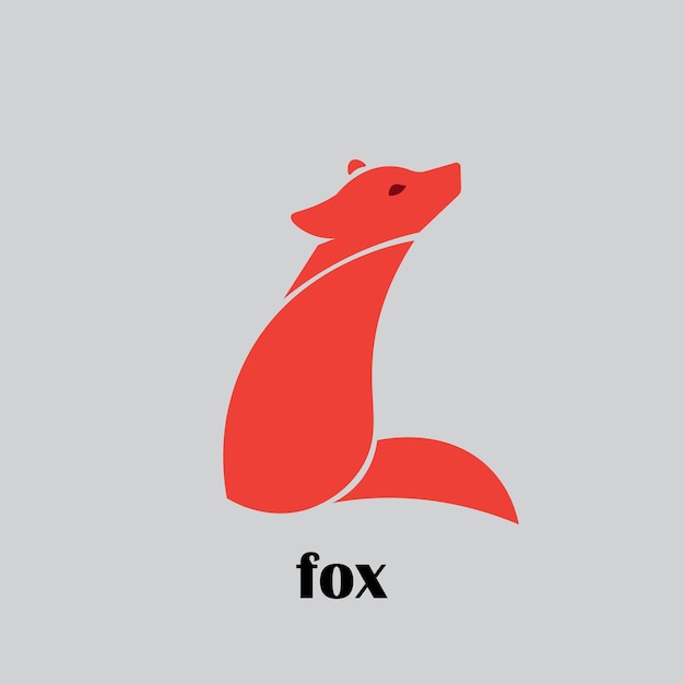 オレンジ色のフォックス (Fox) のロゴとベクトルイラスト