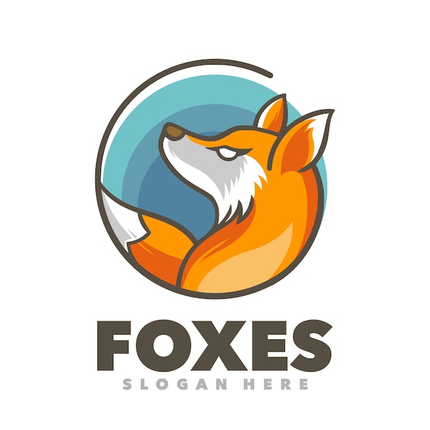 A fox logo with a round shape that says fox on it