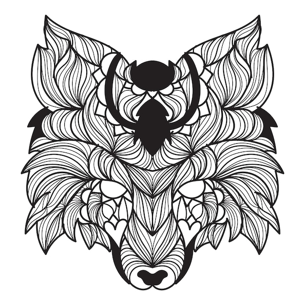 fox mandala vector illustration
