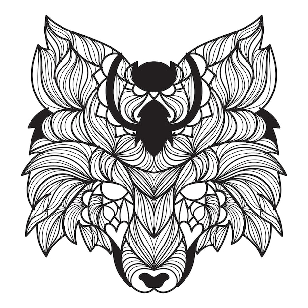 Fox mandala vector illustration