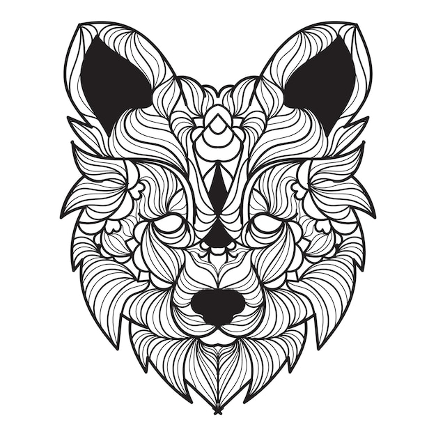 fox mandala vector illustration