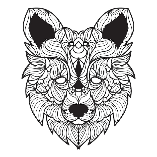 Fox mandala vector illustration