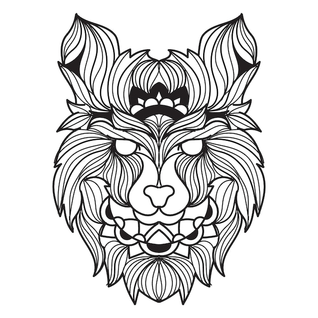 Fox mandala vector illustration