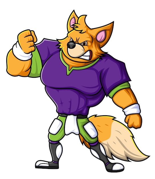 The fox mascot of American football complete with player clothe