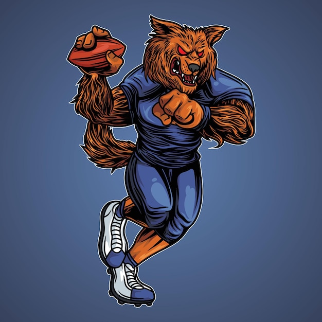 Fox Mascot American Football Illustration