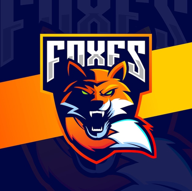 fox mascot design for esport and gaming logo