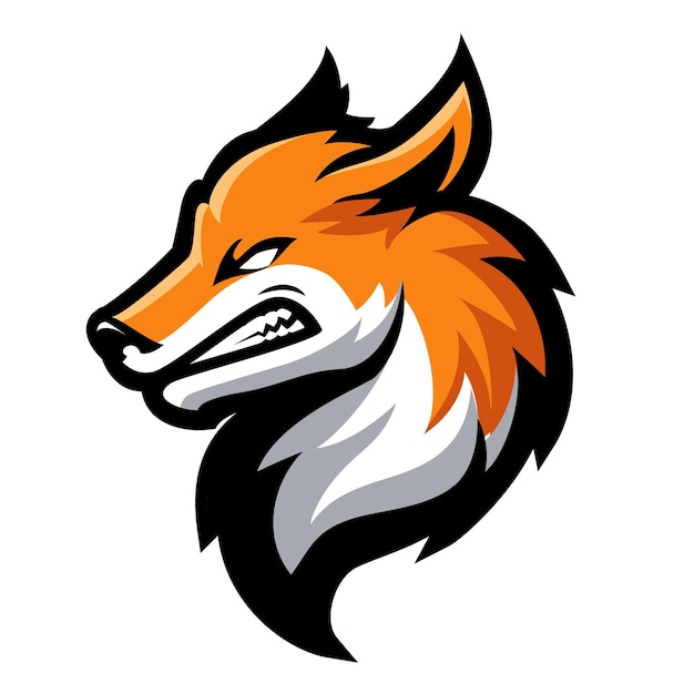 Шаблон дизайна логотипа талисмана fox esport