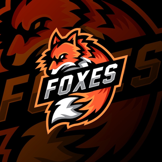 Fox mascot logo esport gaming illustration