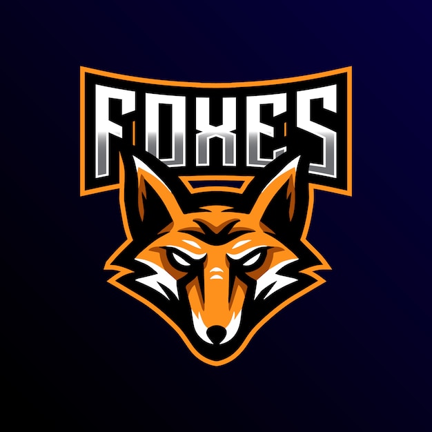 Fox mascot logo esport illustrazione di gioco