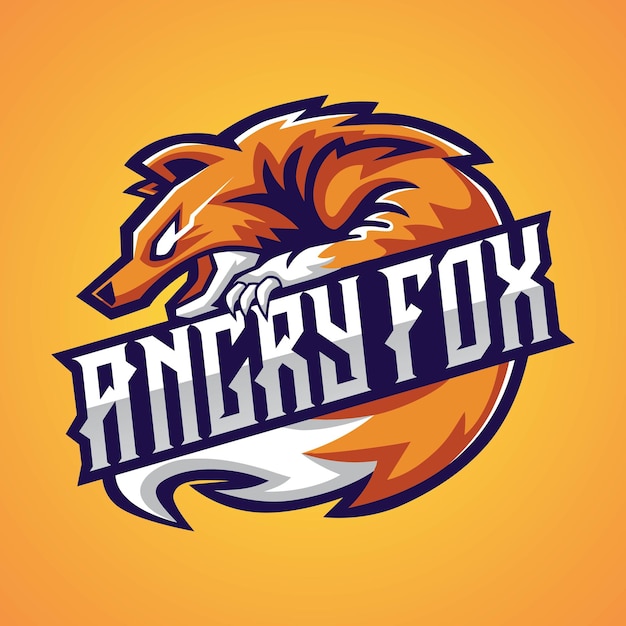 Векторный дизайн логотипа талисмана лисы