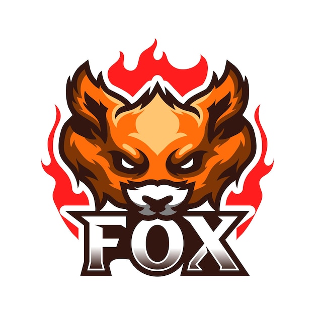 Fox mascot sport logo design isolated on white background