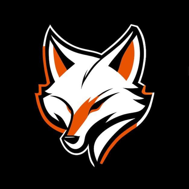 Vector fox mascotte logo flat minimalistic white background vector illustration cartoon