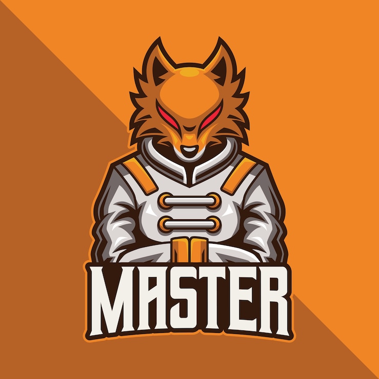 Vector fox master esport logo gaming