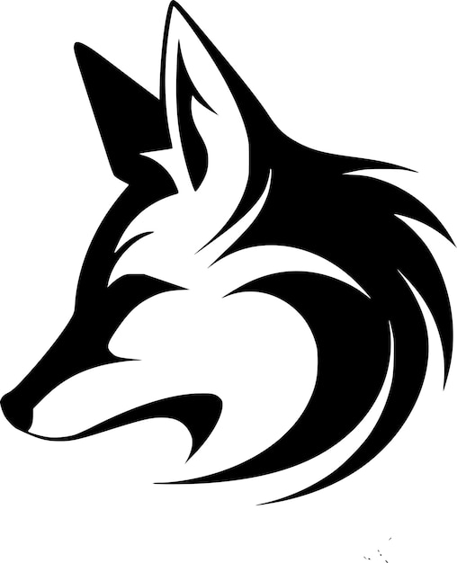 Vector fox minimalist and flat logo vector illustration