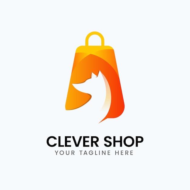 Fox Online Shop Logo Design Template. Perfect for eCommerce, sale, store, shop, discount, or web