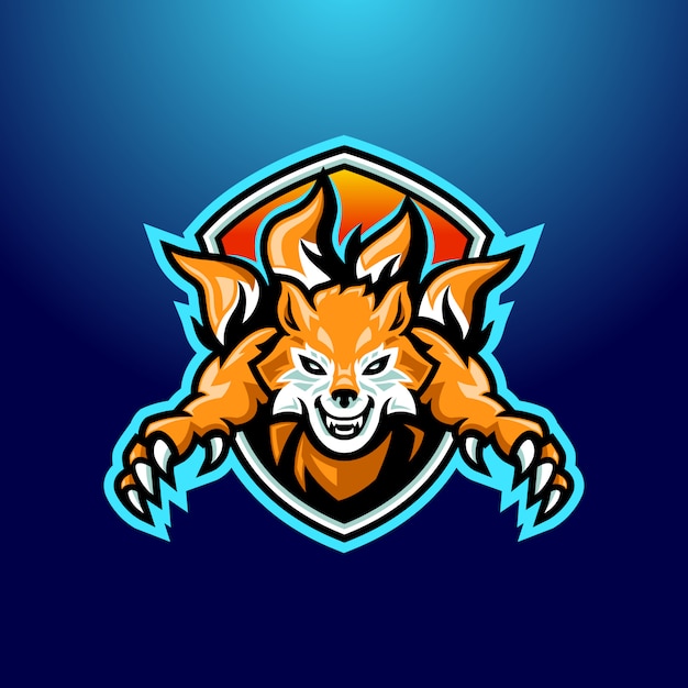 Fox oranje mascotte logo