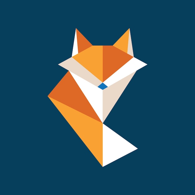 fox origami logo design vector icon symbol template illustration