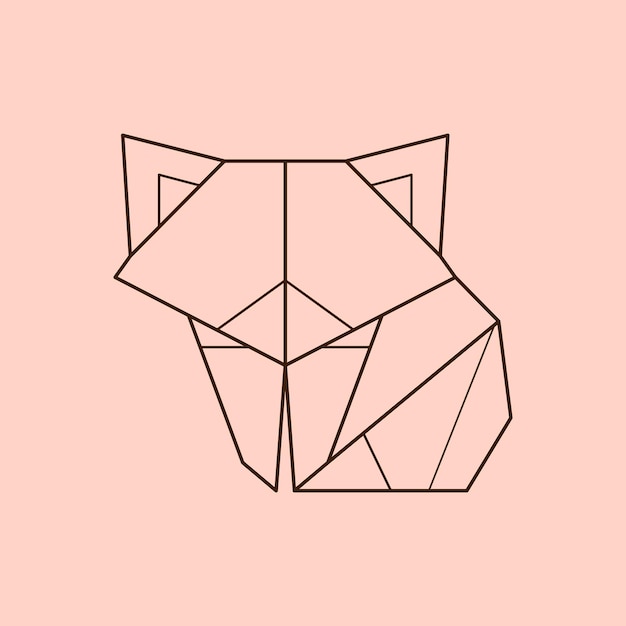 Vettore fox origami