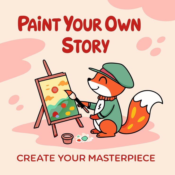 Vector 브러쉬와 여우 그림으로 여우 그림