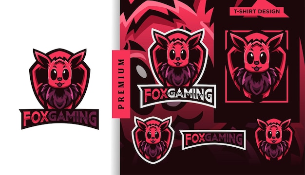 Fox Pink Cute Gaming mascotte esport logo design karakter