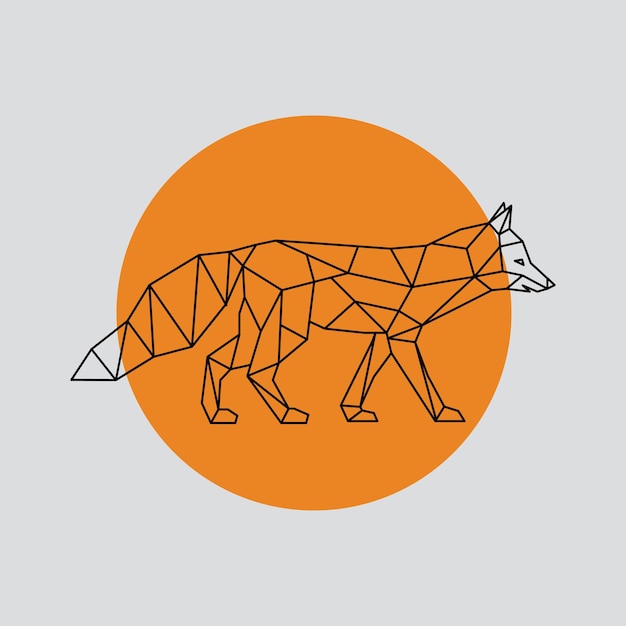 Vector fox in polygonal geometric style