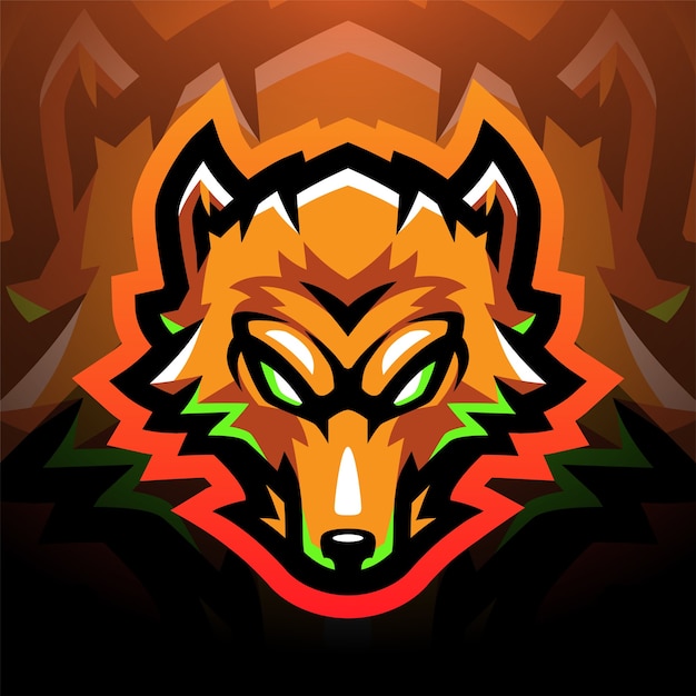 Fox's hoofd sport mascotte logo ontwerp