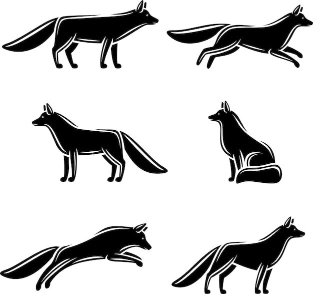 Fox set. Vector
