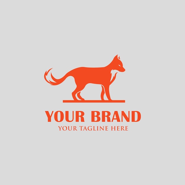 Fox silhouet logo ontwerp concept vector