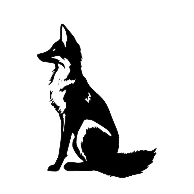 fox silhouette vector drawing
