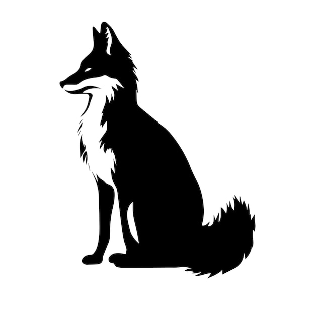 fox silhouette vector drawing