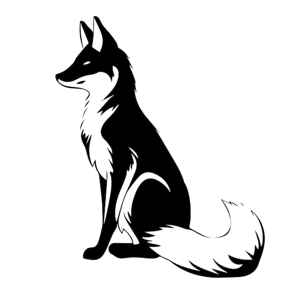 Fox silhouette vector drawing