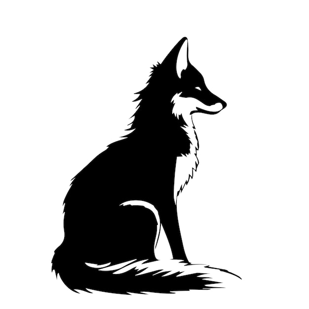 fox silhouette vector drawing