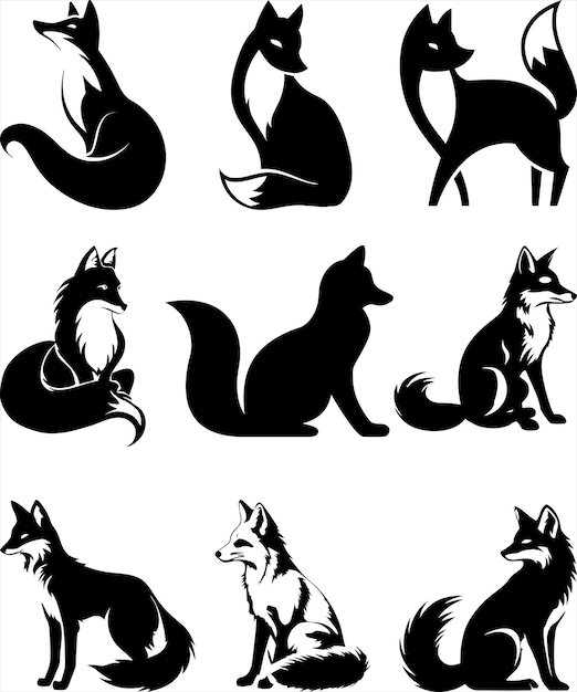 Vector fox silhouette vector illustration